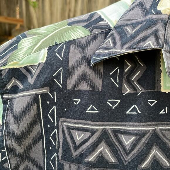 Moda Campia Surfer Tiki Aloha Lounge Wear Hawaiian Button Up Shirt Mens's Small - Picture 8 of 9